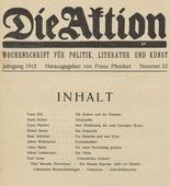 Die Aktion, vol. 2, no. 22. May 29, 1912
