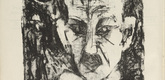 Ernst Ludwig Kirchner. Portrait of Carl Sternheim (Bildnis Carl Sternheims) (plate, folio 18 verso) from the periodical Der Bildermann, vol. 1, no. 9 (Aug 1916). 1916
