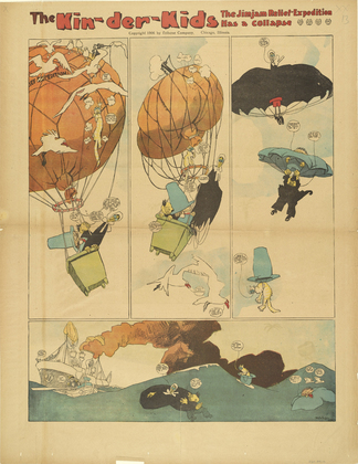 Lyonel Feininger. Kin-der-Kids: The Jimjam Expedition has a Collapse from The Chicago Sunday Tribune. (July 22) 1906
