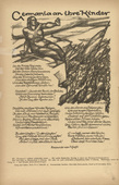 Otto Hettner. Germany to Her Children (Germania an ihre Kinder) (headpiece, p. 8) from the periodical Kriegszeit. Künstlerflugblätter, vol. 1, no. 2 (7 Sept 1914). 1914