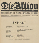 Die Aktion, vol. 2, no. 23. June 5, 1912