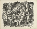 Oskar Kokoschka. Christ Crowned with Thorns (Christi Dornenkrönung) (plate, folio 19 verso) from the periodical Der Bildermann, vol. 1, no. 9 (Aug 1916). 1916