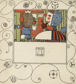 Fritz Zeymer. Illustration for the play Pyramus and Thisbe: A Pumpkin Comedy (Eine Kürbiskomödie) (plate 4) from the First Theater Program of Kabarett Fledermaus (Cabaret Fledermaus). 1907