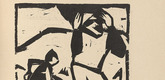 Ernst Ludwig Kirchner. Sand Diggers at the Tiber River (Sandgräber am Tiber) (plate, folio 13) from KG Brücke. 1910