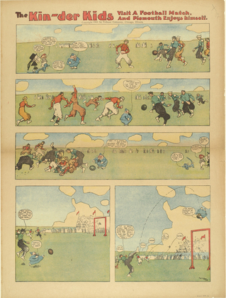 Lyonel Feininger. The Kin-der-Kids Visit a Football Match and Piemouth Enjoys Himself from The Chicago Sunday Tribune. (August 19) 1906