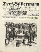 Rudolf Grossmann. In the Munich Hofbräu (Im Münchner Hofbräu) (front cover, folio 20) from the periodical Der Bildermann, vol. 1, no. 10 (Aug 1916). 1916
