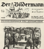 Rudolf Grossmann. In the Munich Hofbräu (Im Münchner Hofbräu) (front cover, folio 20) from the periodical Der Bildermann, vol. 1, no. 10 (Aug 1916). 1916