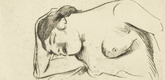 Lovis Corinth. Woman Half-Nude, Sleeping (Weiblicher halbakt, schlafend). (1910)