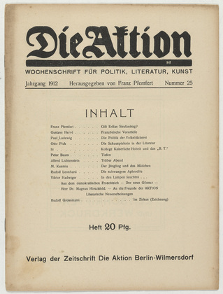 Die Aktion, vol. 2, no. 25. June 19, 1912