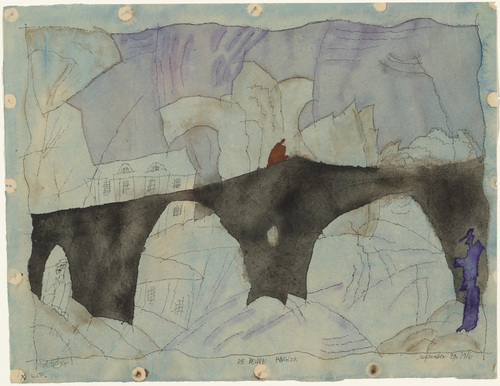 Lyonel Feininger. a. Two Anglers (Die beiden Angler) b. The Stern Bridge (Die Sternbrücke). 1916
