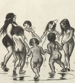 Heinrich Zille. The Godchildren's Holiday (Ferienpaten) (plate, folio 21) from the periodical Der Bildermann, vol. 1, no. 10 (August 1916). 1916