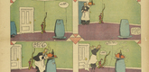 Lyonel Feininger. The Kin-der-Kids: Aunty Jimjam Conceives a Novel Method of Punishment for Cousin Gussie from The Chicago Sunday Tribune. (October 21) 1906