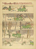 Lyonel Feininger. The Kin-der-Kids: Thrilling Adventure with Wolves in the Wilderness from The Chicago Sunday Tribune. (November 11) 1906