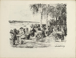 Max Liebermann. At the Elbe (An der Elbe) (plate, folio 21 verso) from the periodical Der Bildermann, vol. 1, no. 10 (Aug 1916). 1916