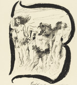 Lovis Corinth. Letter B (Buchstabe B) from the illustrated book in portfolio form The ABCs (Das ABC). (1916, published 1917)