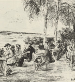 Max Liebermann. At the Elbe (An der Elbe) (plate, folio 21 verso) from the periodical Der Bildermann, vol. 1, no. 10 (Aug 1916). 1916