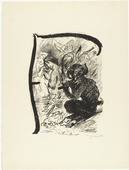 Lovis Corinth. Letter F (Buchstabe F) from the illustrated book in portfolio form The ABCs (Das ABC). (1916, published 1917)