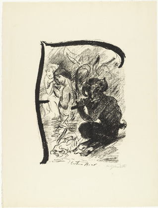 Lovis Corinth. Letter F (Buchstabe F) from the illustrated book in portfolio form The ABCs (Das ABC). (1916, published 1917)