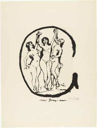 Lovis Corinth. Letter G (Buchstabe G) from the illustrated book in portfolio form The ABCs (Das ABC). (1916, published 1917)