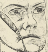 Max Beckmann. Self-Portrait in the Hotel (Selbst im Hotel) fromTrip to Berlin 1922 (Berliner Reise 1922). 1922