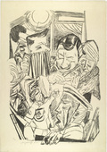 Max Beckmann. The Patriotic Song (plate 9) [Das patriotische Lied (Blatt 9)] from Hell (Die Hölle). (1919)