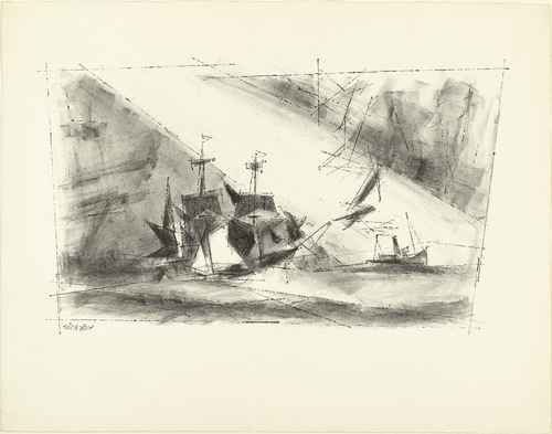 Lyonel Feininger. Off the Coast (Vor der Küste). (1950)