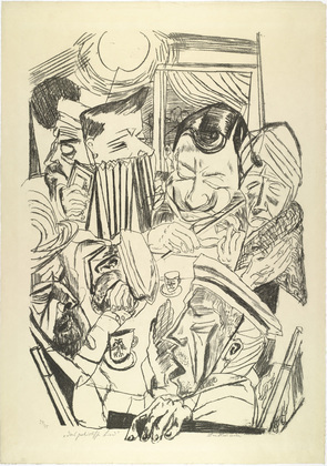 Max Beckmann. The Patriotic Song (plate 9) [Das patriotische Lied (Blatt 9)] from Hell (Die Hölle). (1919)