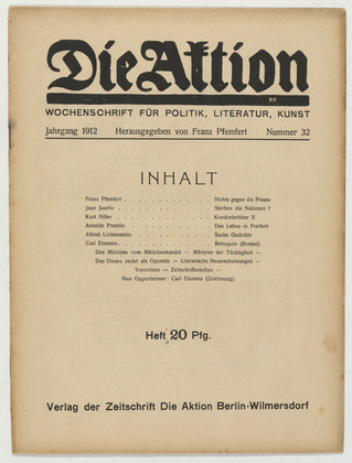 Die Aktion, vol. 2, no. 32. August 7, 1912