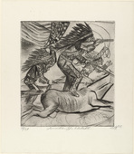 Otto Dix. American Riding Act (Amerikanischer Reitakt) from the portfolio Circus (Zirkus). 1922