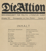 Die Aktion, vol. 2, no. 33. August 14, 1912