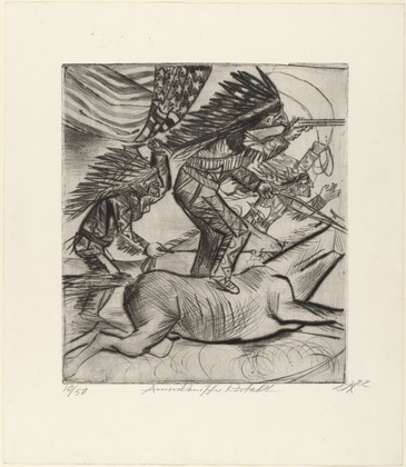 Otto Dix. American Riding Act (Amerikanischer Reitakt) from the portfolio Circus (Zirkus). 1922