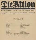 Die Aktion, vol. 2, no. 34. August 21, 1912
