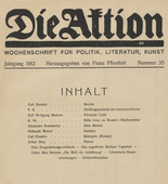 Die Aktion, vol. 2, no. 35. August 28, 1912