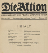 Die Aktion, vol. 2, no. 35. August 28, 1912