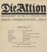 Die Aktion, vol. 2, no. 36. September 4, 1912