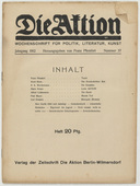 Die Aktion, vol. 2, no. 37. September 11, 1912