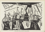 Lyonel Feininger. Boats at the Dock (Schiffe am Hafenquai) (plate, preceding p. 33) from the periodical Das Kunstblatt, vol. 3, no. 2 (Feb 1919). 1919  (print executed 1918)