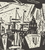 Lyonel Feininger. Boats at the Dock (Schiffe am Hafenquai) (plate, preceding p. 33) from the periodical Das Kunstblatt, vol. 3, no. 2 (Feb 1919). 1919  (print executed 1918)