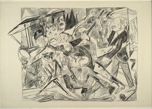 Max Beckmann. The Martyrdom (plate 4) [Das Martyrium (Blatt 4)] from Hell (Die Hölle). (1919)