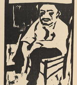 Max Pechstein. Seated Man (Sitzender Mann) (plate, folio 3 verso) from KG Brücke. 1910
