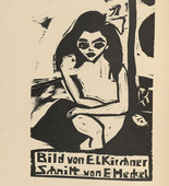 Erich Heckel. Sitzender Akt (Fränzi) [Seated Nude (Fränzi)] (plate, folio 5 verso) from KG Brücke. 1910