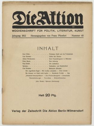Die Aktion, vol. 2, no. 40. October 2, 1912