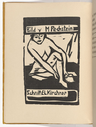 Ernst Ludwig Kirchner. Seated Nude (Sitzender Akt) (plate, folio 7 verso) KG Brücke. 1910
