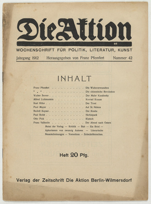 Die Aktion, vol. 2, no. 42. October 16, 1912