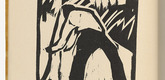 Karl Schmidt-Rottluff. Mower (Schnitter) (plate, folio 11 verso) from KG Brücke. 1910