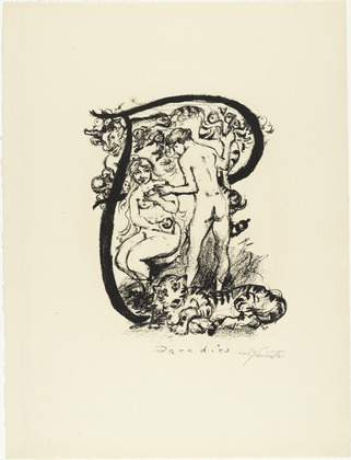 Lovis Corinth. Letter P (Buchstabe P) from the illustrated book in portfolio form The ABCs (Das ABC). (1916, published 1917)