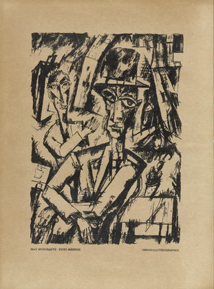 Max Burchartz. Two Men (Zwei Männer) (plate, preceding p. 225) from the periodical Das Kunstblatt, vol. 3, no. 8 (Aug 1919). 1919