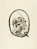 Lovis Corinth. Letter Q (Buchstabe Q) from the illustrated book in portfolio form The ABCs (Das ABC). (1916, published 1917)