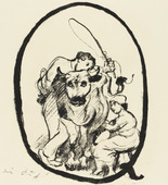 Lovis Corinth. Letter Q (Buchstabe Q) from the illustrated book in portfolio form The ABCs (Das ABC). (1916, published 1917)
