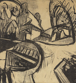 Anton Kerschbaumer. Watergate (Schleuse) (plate, preceding p. 257) from the periodical Das Kunstblatt, vol. 3, no. 9 (Sept 1919). 1919